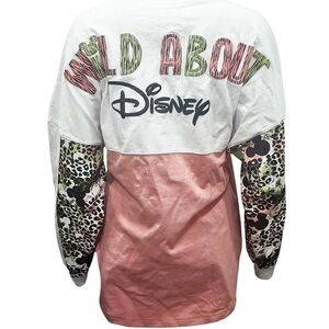 Disney Adult Spirit Jersey - Animal Print Wild About Disney - Medium - (M)